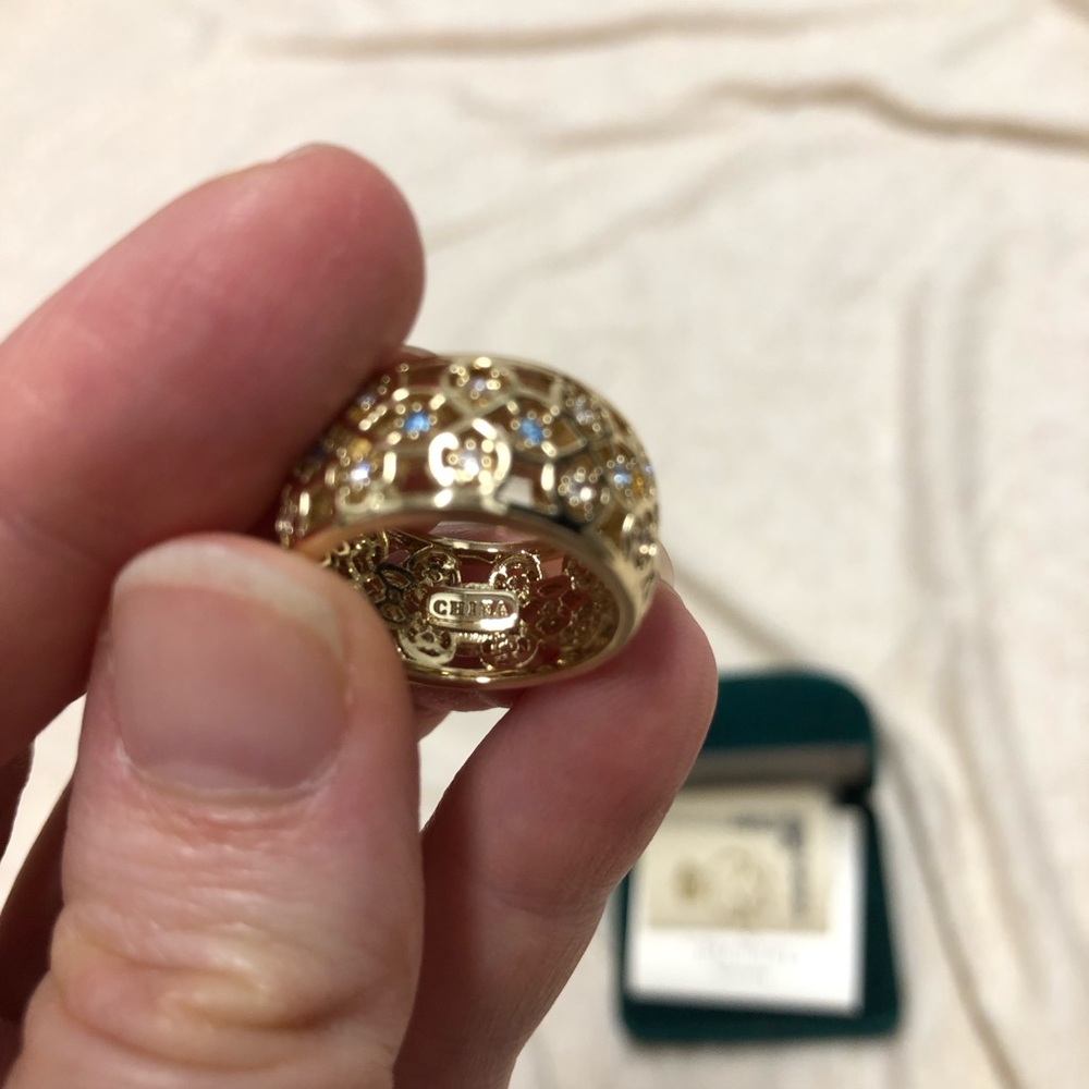 Grace Kelly Princess of Monaco Replica Ring Classic Old Hollywood Gold Tone - Picture 4 of 8